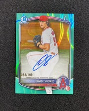 2025 Topps Bowman Draft Chrome Aqua Lava Chase Shores 1st Auto 88/199 XF75
