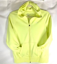 NIKE-THERMA FIT Neon Yellow Full Zip with Hood Hoody SWEATER Womens SIZE XL