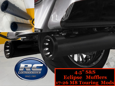 RCX 17-26 Harley Touring RC Components 4.5'' Slip on Mufflers Excalibur Eclipse H