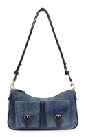 Guess Kassie Convertible Shoulder Bag Schultertasche Tasche Denim Blau Neu