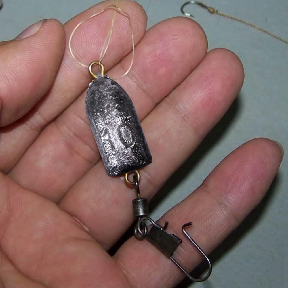 Yosoo Health Gear Fishing Weights and Sinkers with Interlock Snap 10g, gray 