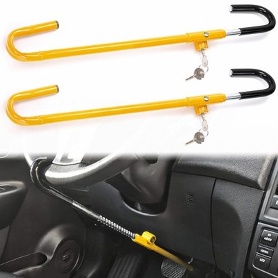 Elsjoy 2 Pack Car Steering Wheel to Brake Lock with Keys, Anti-Theft Car Lock...