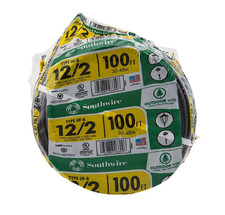 Outdoor Wire, 12/2WG UF 100 Ft Coil, Approved for Direct Burial Wiring