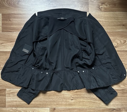 Gianfranco Ferre Vintage Ösen Achsel Struktur Jacke Schwarz Damen Gr. S - Bild 3 von 14