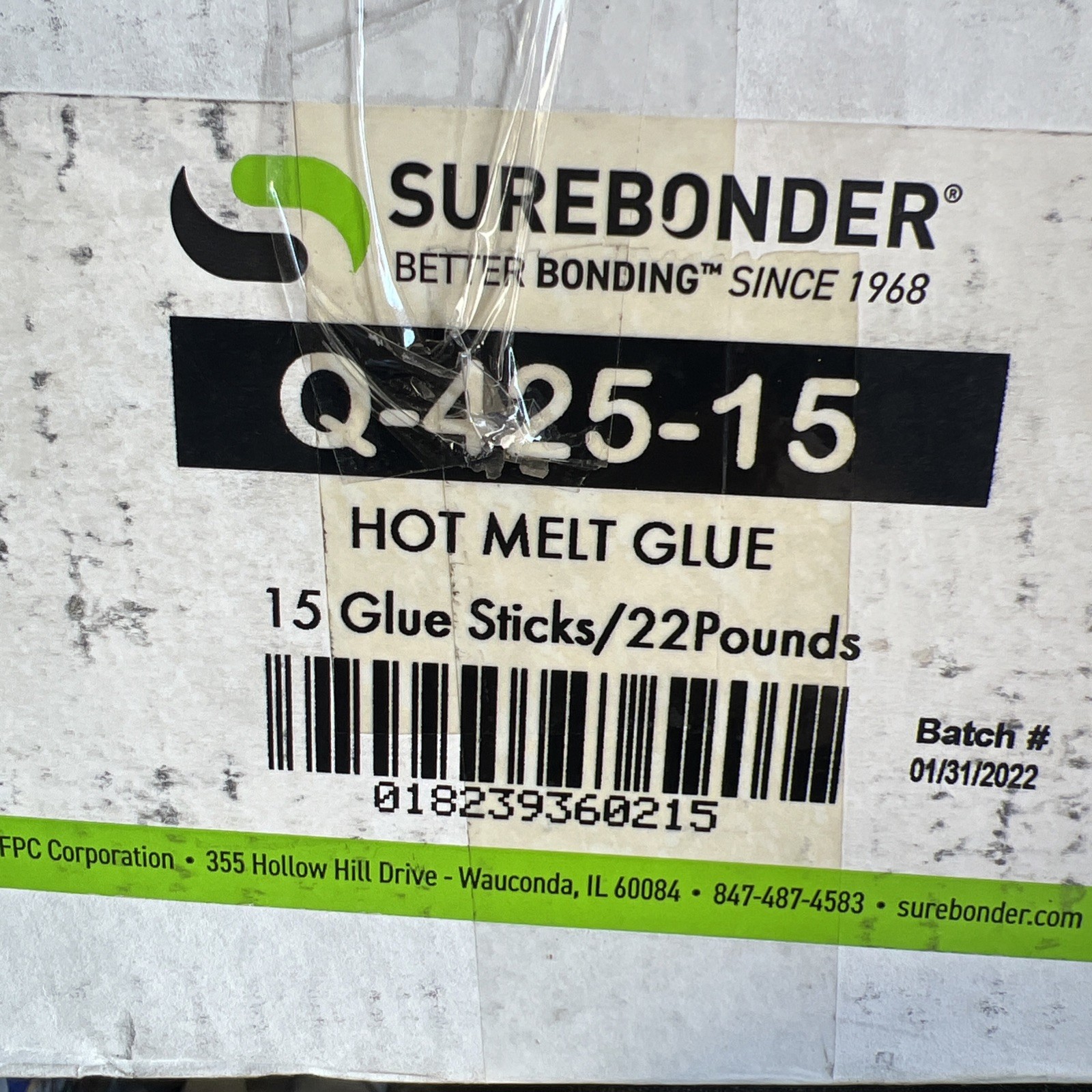 Surebonder Q-425-15 Hot Melt Glue (22lbs)