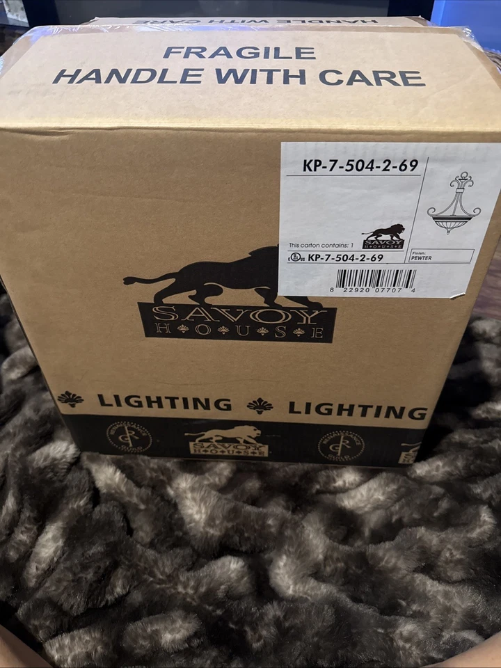 Savoy House Pewter Pendant Light with White Marble - Image 4 of 4