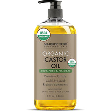 Pure USDA Organic Castor Oil - 100 Pure  Natural - Premium Grade, Cold Pressed
