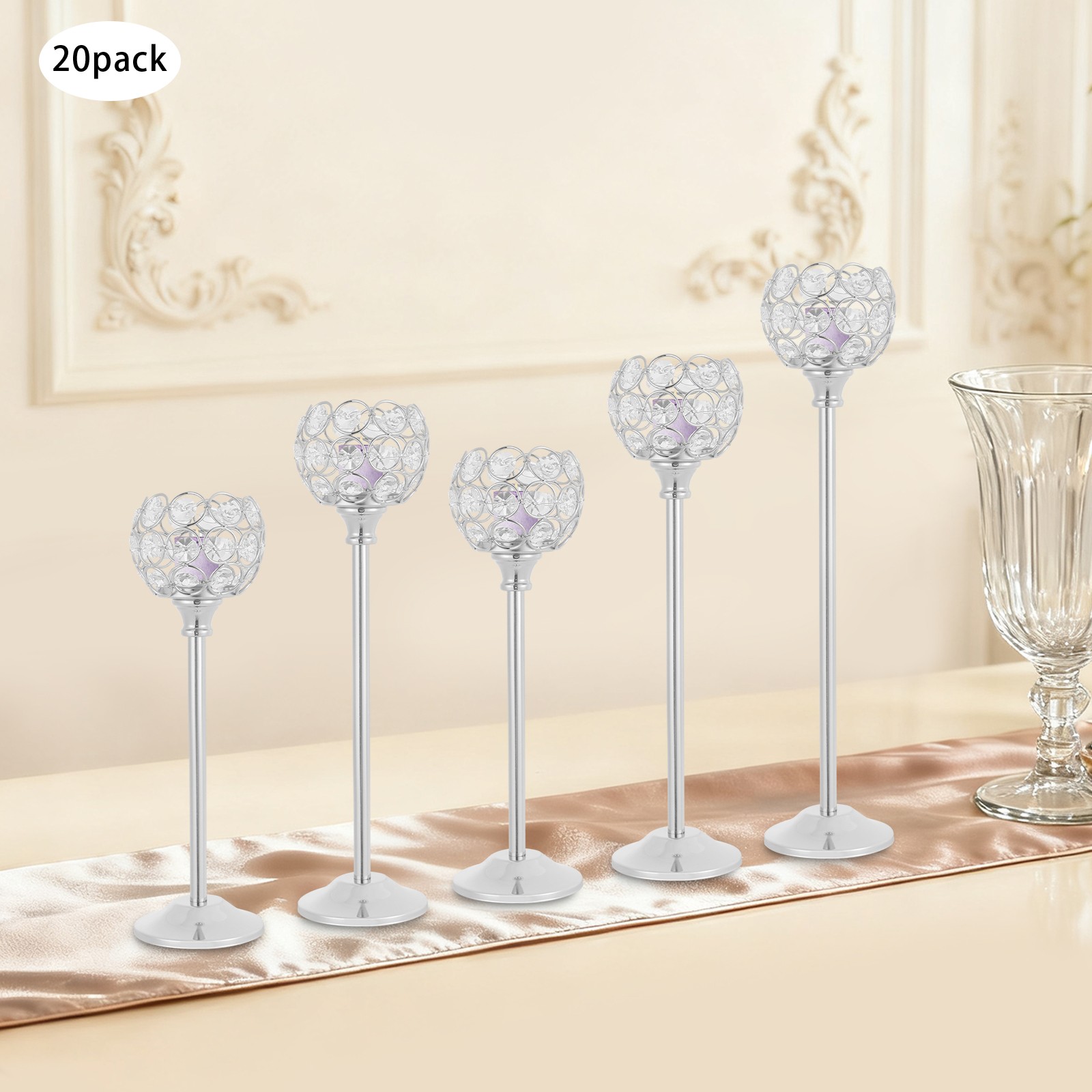 S Silver Candlestick Wedding Candle Holders
