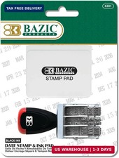 Date Stamp with Ink Pad, Black Ink, Rotating Date Bands, for Office Invoices Fil