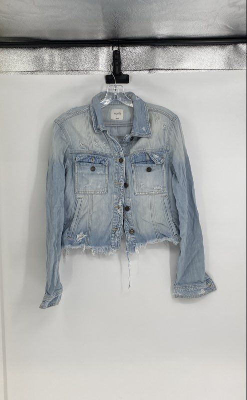 Hidden Womens Blue Denim Long Sleeve Button Front Trucker Jacket Size Medium