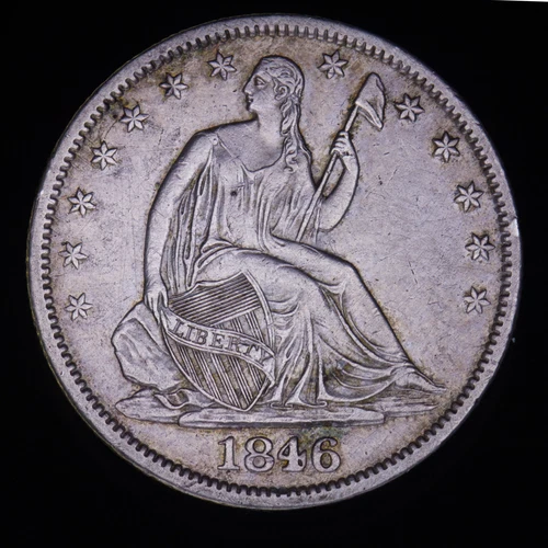 1846-O Liberty Seated Half Dollar Medium Date AU About Uncirculated New Orleans