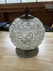 VTG Now Cut Glass Ceiling Fixture Light Flush Mount Union Made Mid-Century Lamp