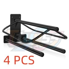 4 Pack Black Saddle Rack Wall Mounted with Pad Bar Horse Equipment Organizer