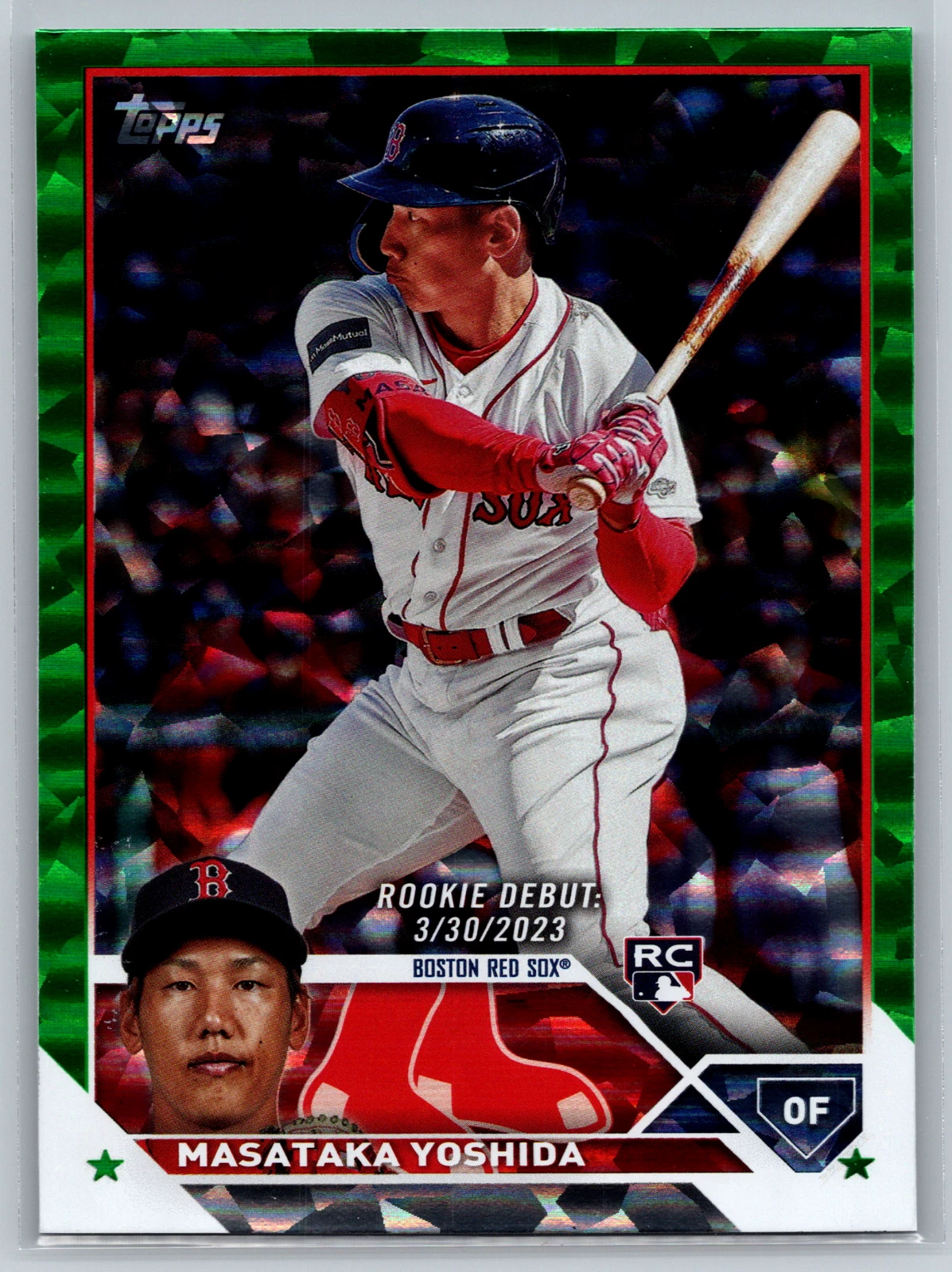Masataka Yoshida 2023 Topps Update Series Rookie Debut Green Foilboard /499 US5