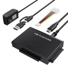USB 3.0 to SATA IDE Adapter, 2.5/3.5in HDD Reader with USB-C