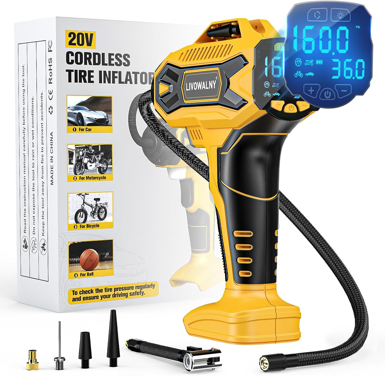 Compatible With Dewalt 20v Battery,  160 Psi Cordle