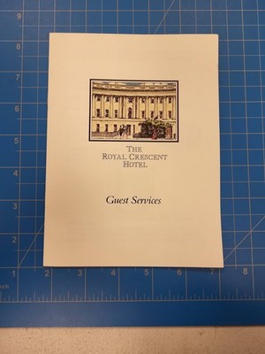 Vintage 1985 Royal Crescent Hotel Bath Guest Services Booklet Cliveden England