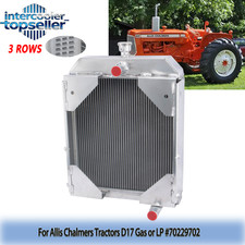 3 Row Aluminum Radiator For Allis Chalmers Tractors D17 Gas or LP #70229702