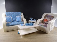 Vintage Barbie-Möbel Garten Terrasse Schlafsofa Sessel Mattel #7403 rar (20744)