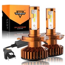 AUXBEAM H4 9003 LED Motorcycle Headlight Hi/Low Beam 6500K Super Bright White 2X