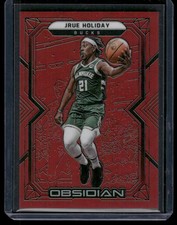 2021-22 Panini Obsidian Electric Etch Red Flood Jrue Holiday Milwaukee Bucks #58