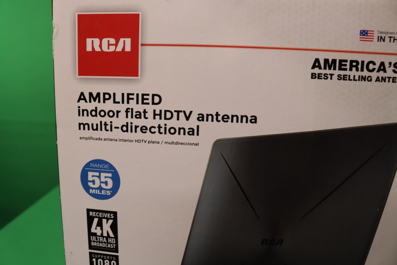 RCA Amplified HDTV Indoor Antenna ANT1275 Tabletop Black Wow Fast