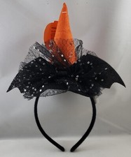 Happy Halloween Children's Witch Hat Headband, Orange/Black Ages 3 