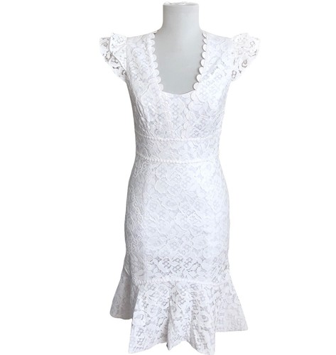 lilly pulitzer white crochet dress Lilly Pulitzer Bingham Lace Crochet Midi White Dress Women's Size XXS w/  Gold