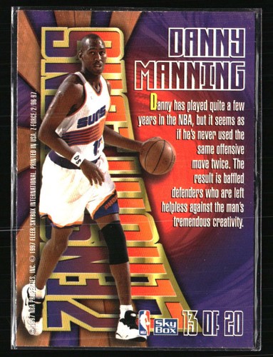Danny Manning 1996 SkyBox Z-Force #13 Basketball Card - Picture 2 of 2