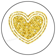 GOLD HEART ENVELOPE SEALS LABELS STICKERS PARTY FAVORS