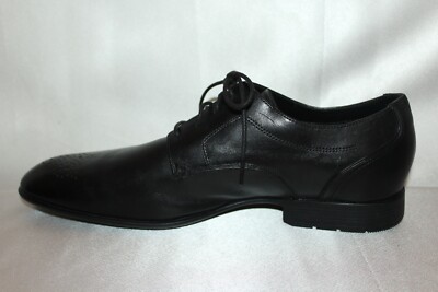 Mens ROCKPORT Black Leather Perforated Wingtip Dress Oxford  display picture 3