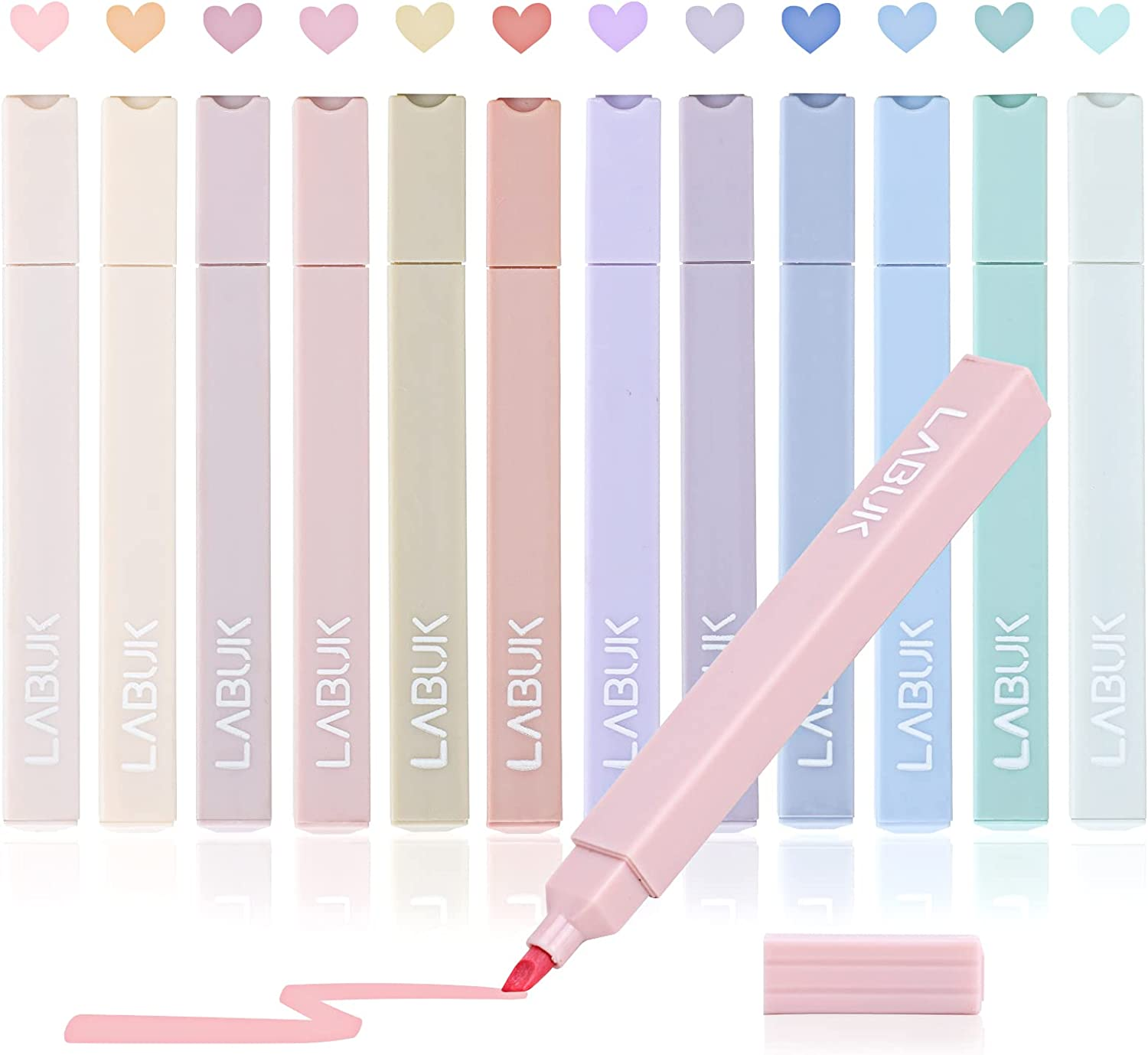 12Pcs Pastel Highlighters Aesthetic Cute Bible Highlighters and Pens No Bleed, w-image