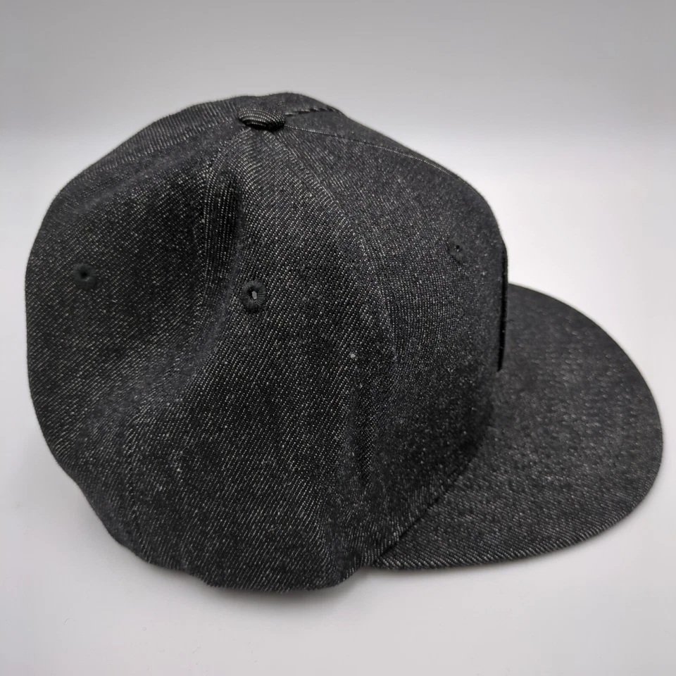 Chapéu Snapback Ajustável Mooneyes x In4mation Hi Hat Preto Denim Look RARO - Imagem 3 de 4