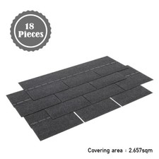 Pack of 18 Asphalt Roof Shingles 2.61sqm Self-Adhesive Sheds Roofing Felt Tiles