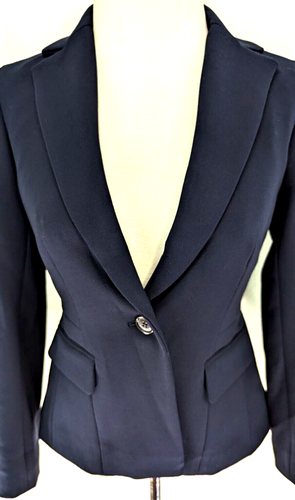 Chaqueta Blazer J.CREW Mujer Talla 00 MAYFAIR PEPLUM Azul Marino Cuatro Temporadas Elastizada $198 * - Imagen 2 de 12