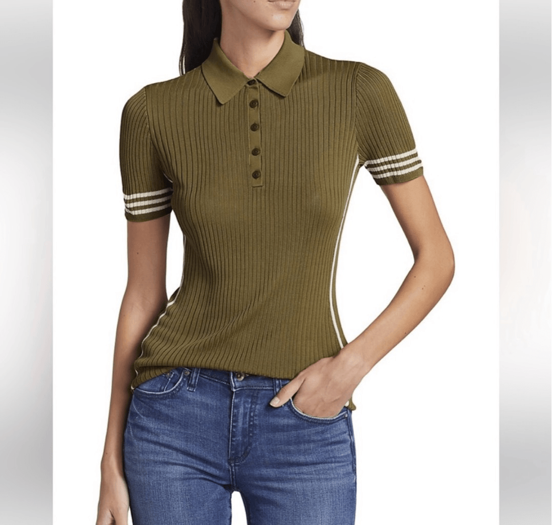 Rag & Bone Peyton Polo, Deep Olive size medium new with tag