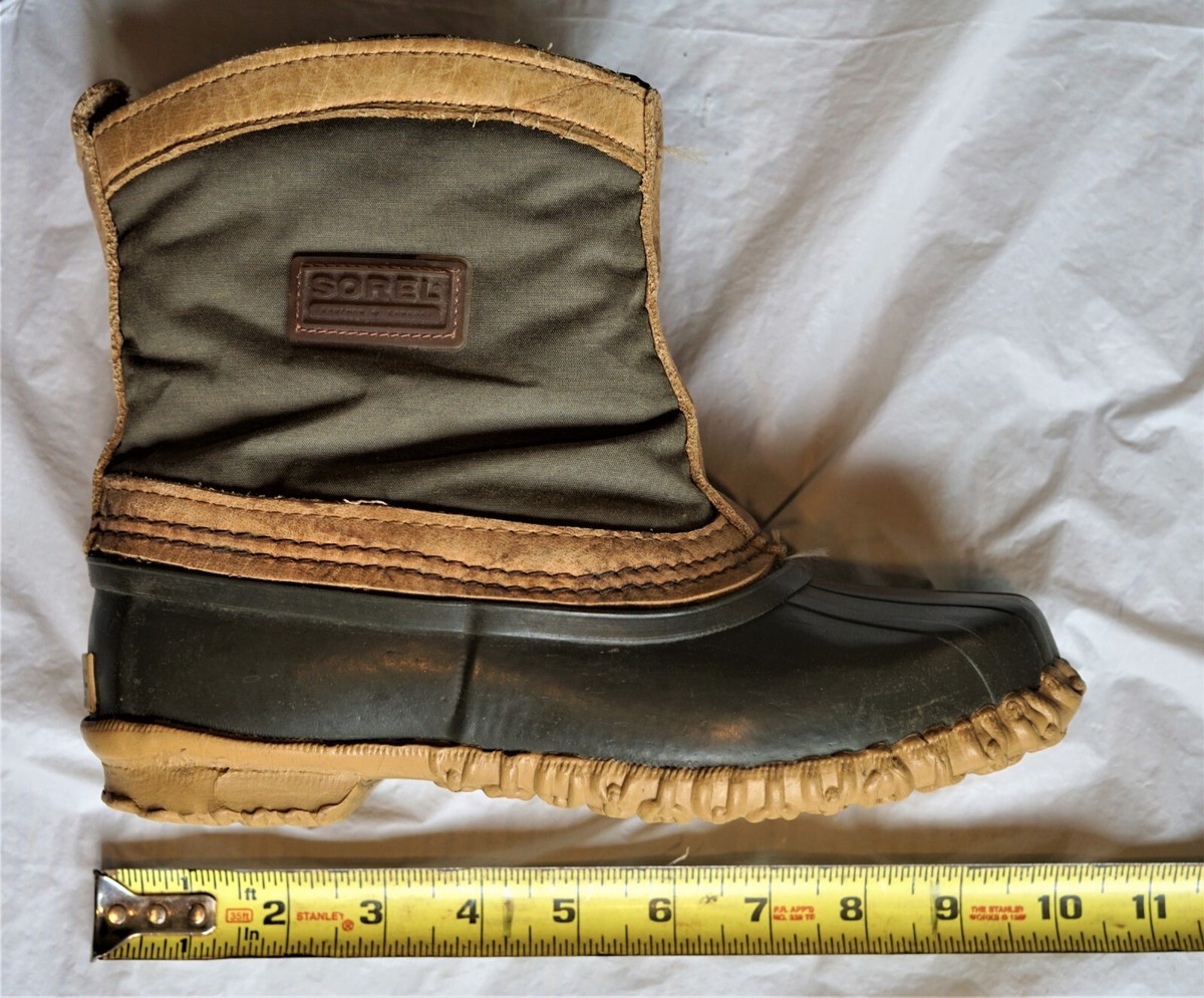 Sorel Brown Leather Rubber Winter Pullon Boots womens Size 