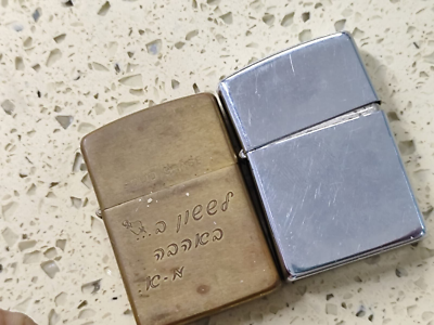 ブランド　純正ZIPPO Zippo 1932-1990 Solid Brass & XI Oil Lighter 2lighter Used for