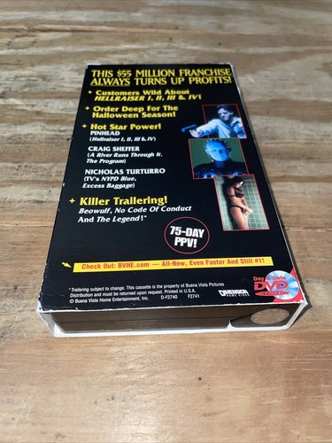 Hellraiser Inferno VHS DEMO TAPE Promo SCREENER Clive Barker Horror Pinhead - Imagen 5 de 9