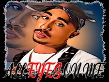 Men's Pro Club Shaka Big and Tall Tee Shirt 2 Pac Graphic All Eyes On Me Hip T