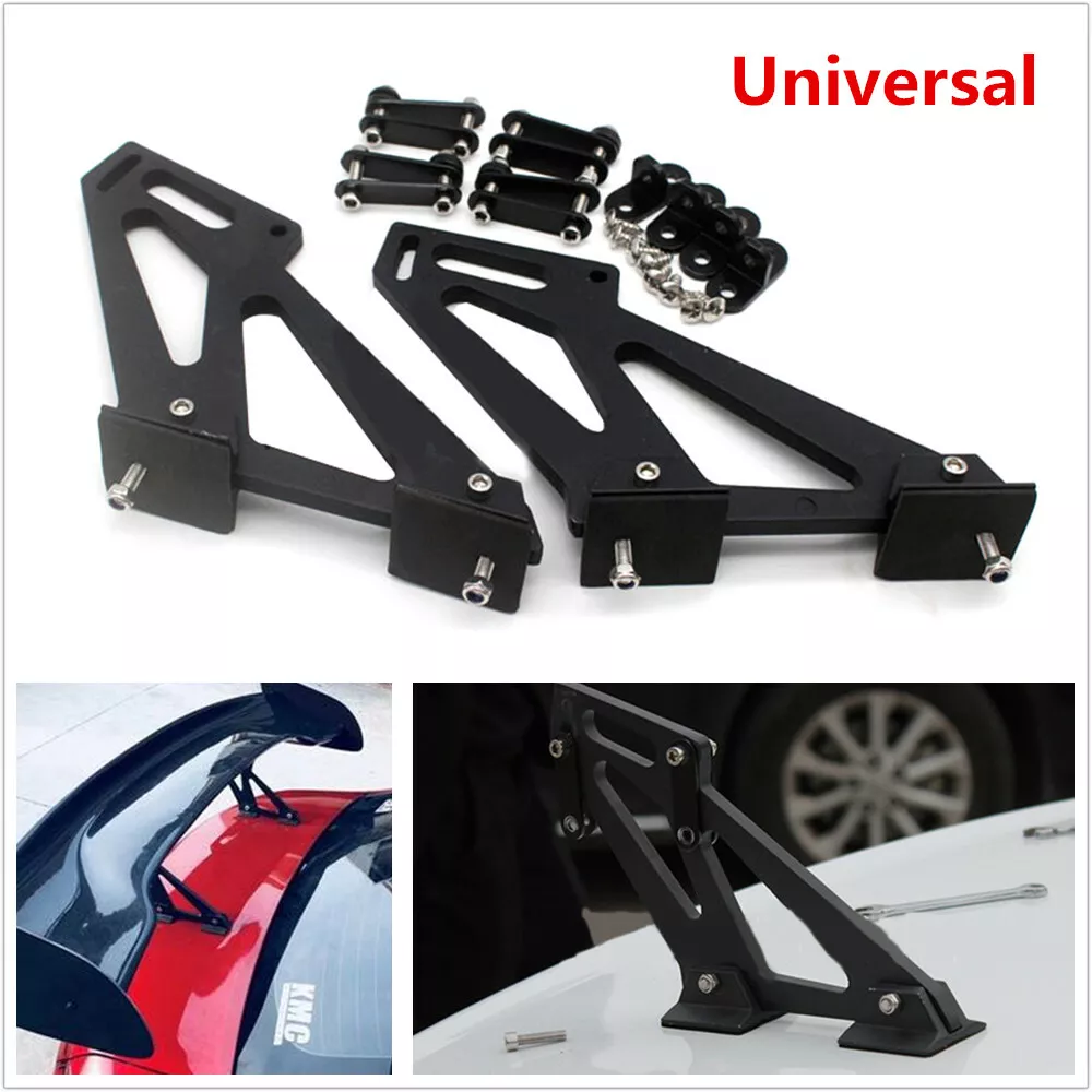 Universal Car Rear Wing Trunk Spoiler Legs Bracket Mount Stand Kit Side Plates