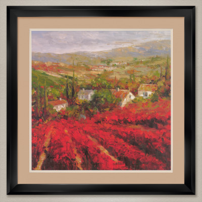 35W''x35H'' BOURGOGNE by CAROL MARINO - DOUBLE MATTE, GLASS and FRAME