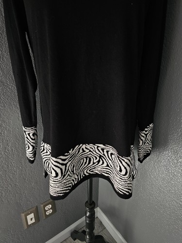 Women's Lety & Me Pullover Sweater Long Sleeve Top Size X Large XL Black & White - Bild 5 von 10