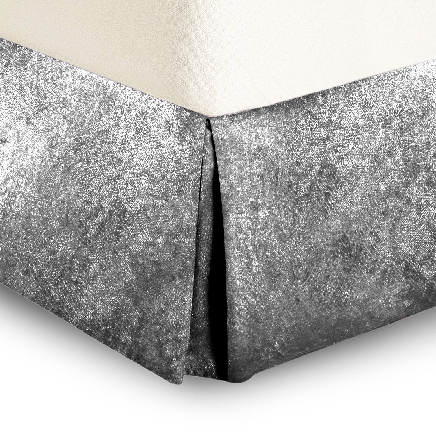 Crushed Velvet Bed Divan Bed Wrap Platform Valance Sheet Bed Base