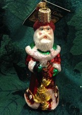OLD WORLD CHRISTMAS ORNAMENT -  FATHER CHRISTMAS WITH BELLS