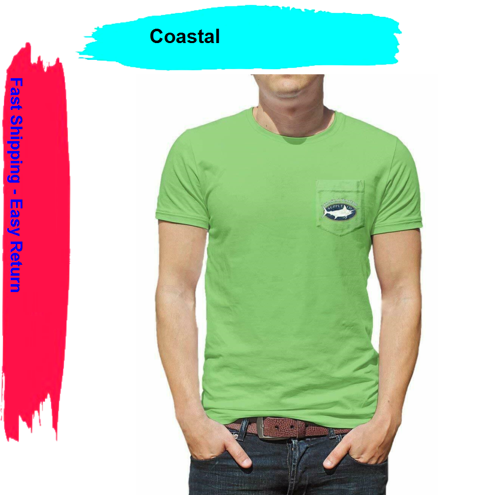 Coastal Waters Men's Short Sleeve Pocket T-Shirt , Greenery