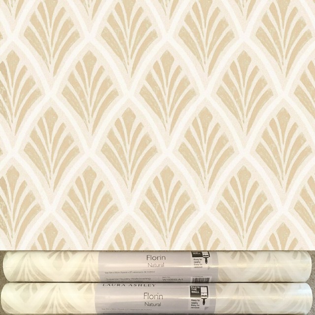 Laura Ashley 2x Rolls Florin Natural Wallpaper Both Batch W103555a/1