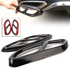 Gloss Black Rear Exhaust Pipe Cover Trums For Mercedes Benz GLC C E Class W205
