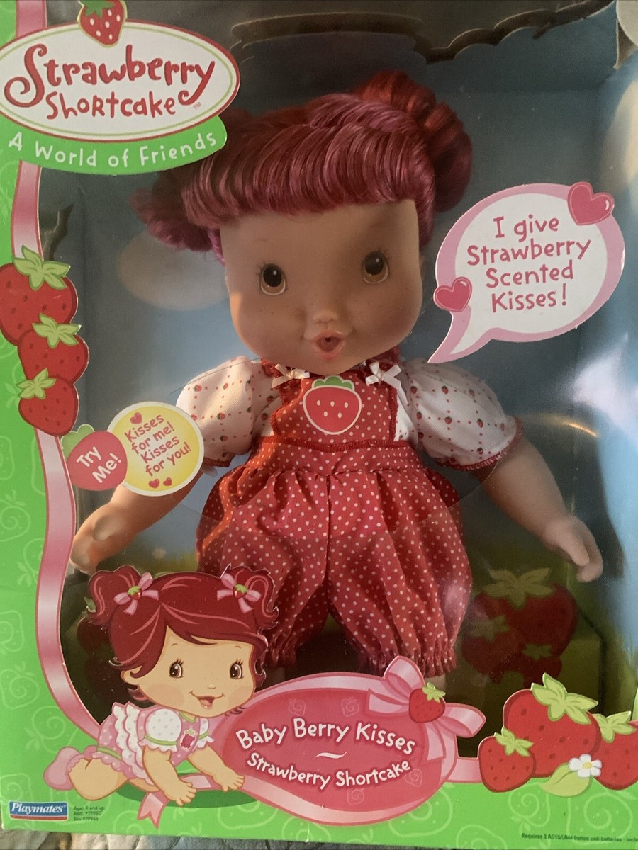 RARE New Strawberry Shortcake 2008 Baby Berry Kisses Doll Giggles Blows Kiss