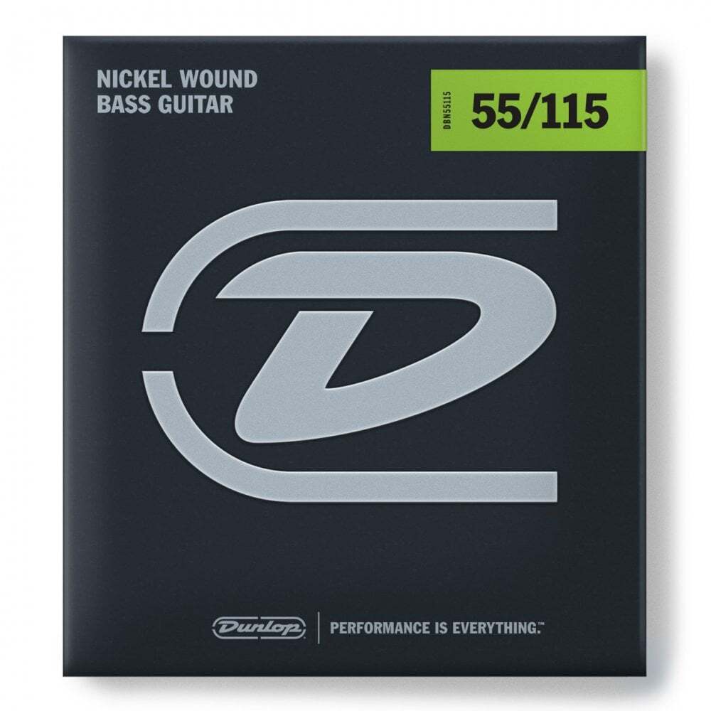 Jim Dunlop Performance+ Nickel Wound 55-115 Bass Guitar Strings, Long Scale